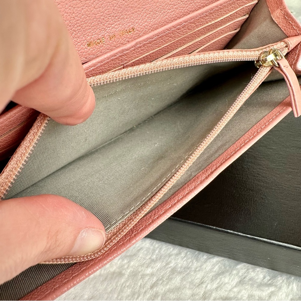 CHANEL WALLET pink leather with Camilla flower and original box BEAUTIFUL WALLET - Picture 13 of 16